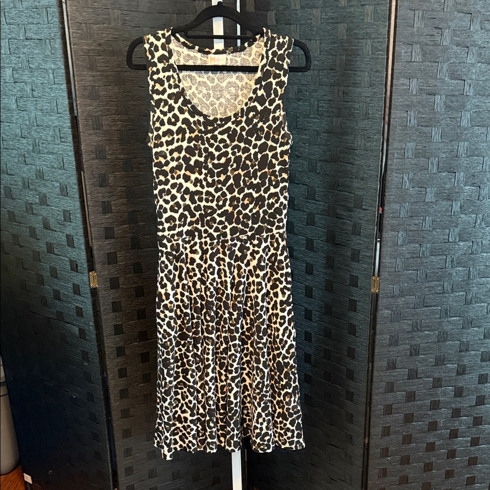 LuLaRoe Nicki Leopard Print Dress Size Small